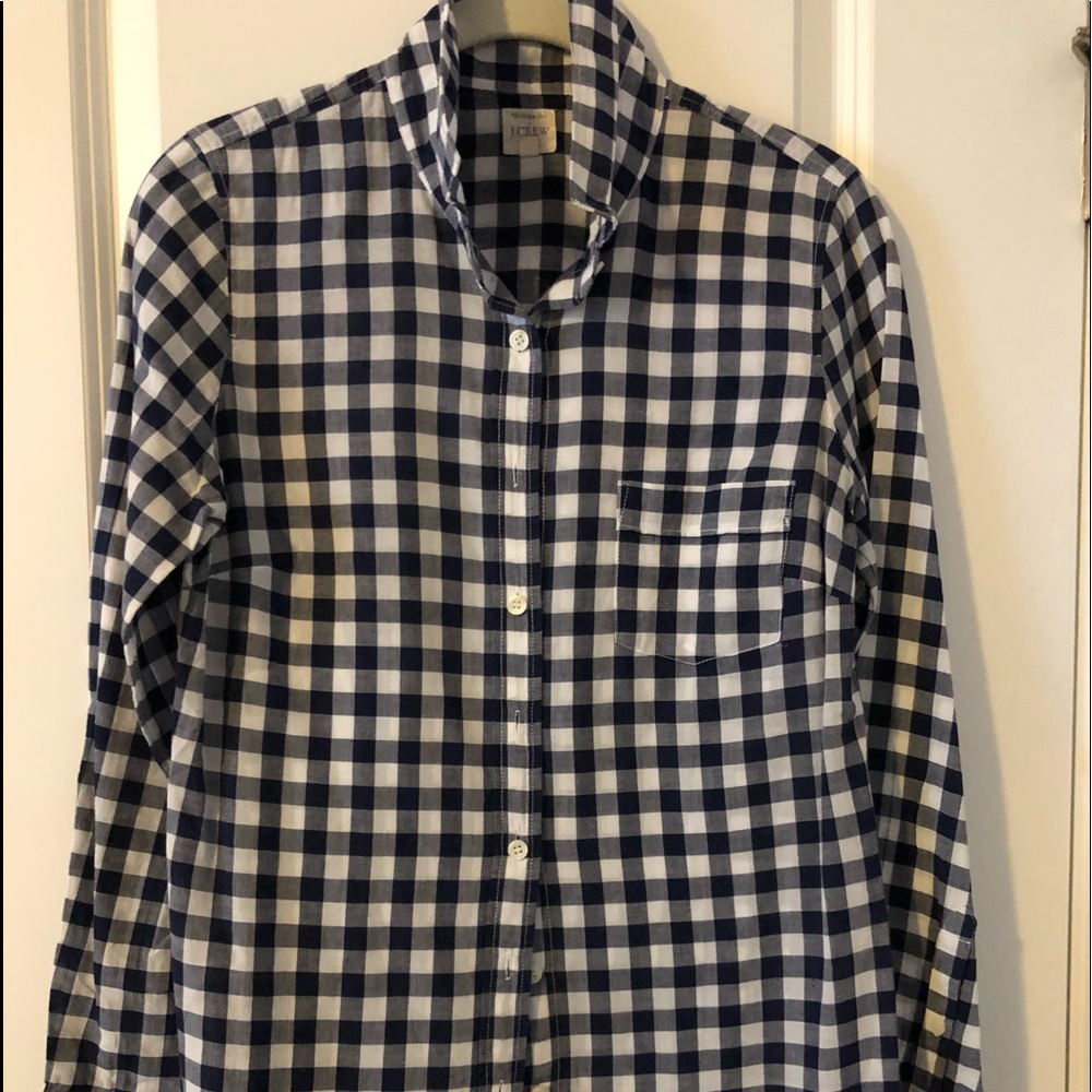 J.Crew navy and White lightweight top